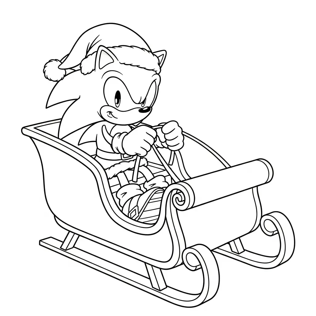 Sonic de Navidad para colorear para imprimir para niño de 4 años 2