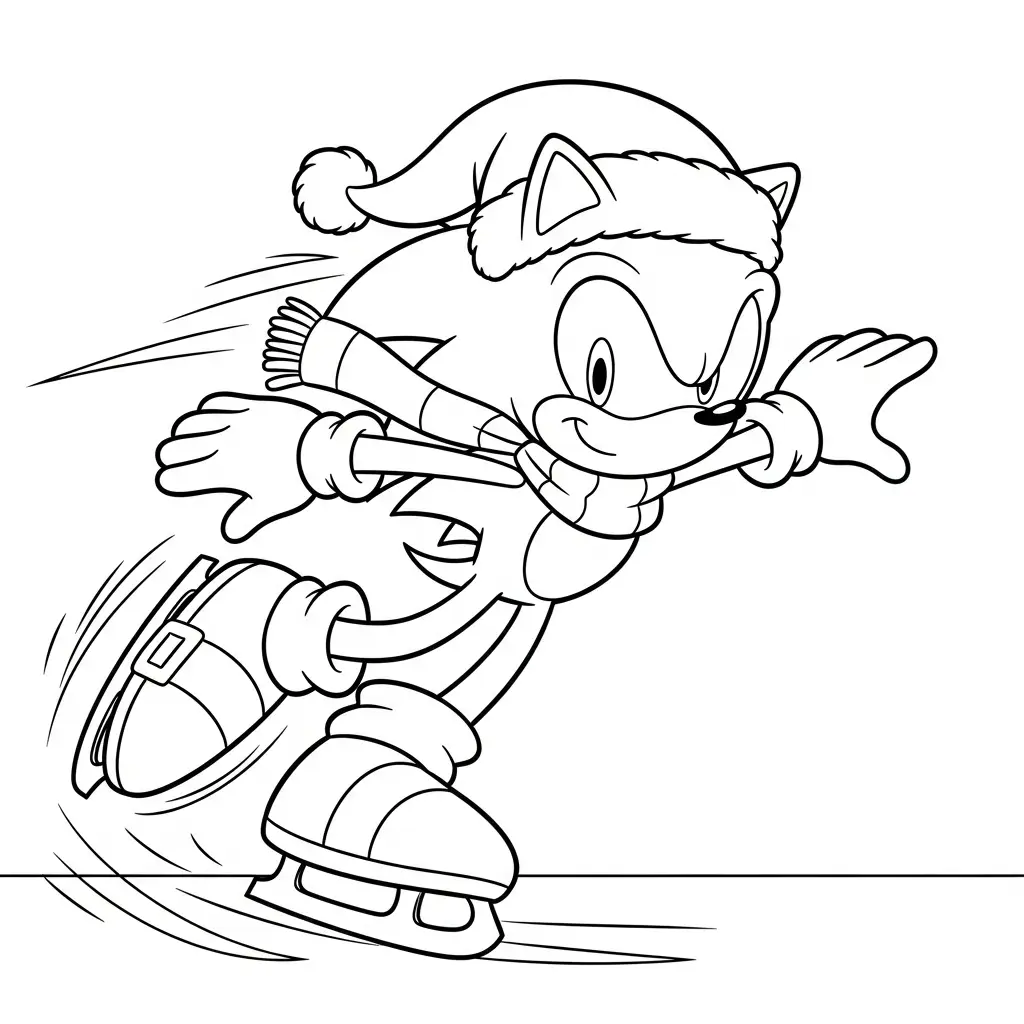 Sonic de Navidad para colorear gratis para imprimir 1