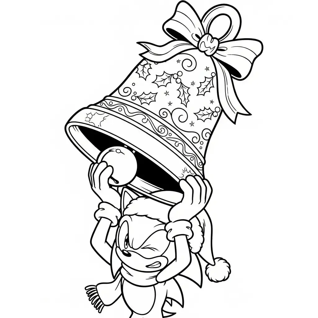 Sonic de Navidad para colorear para imprimir para niño de 4 años 3