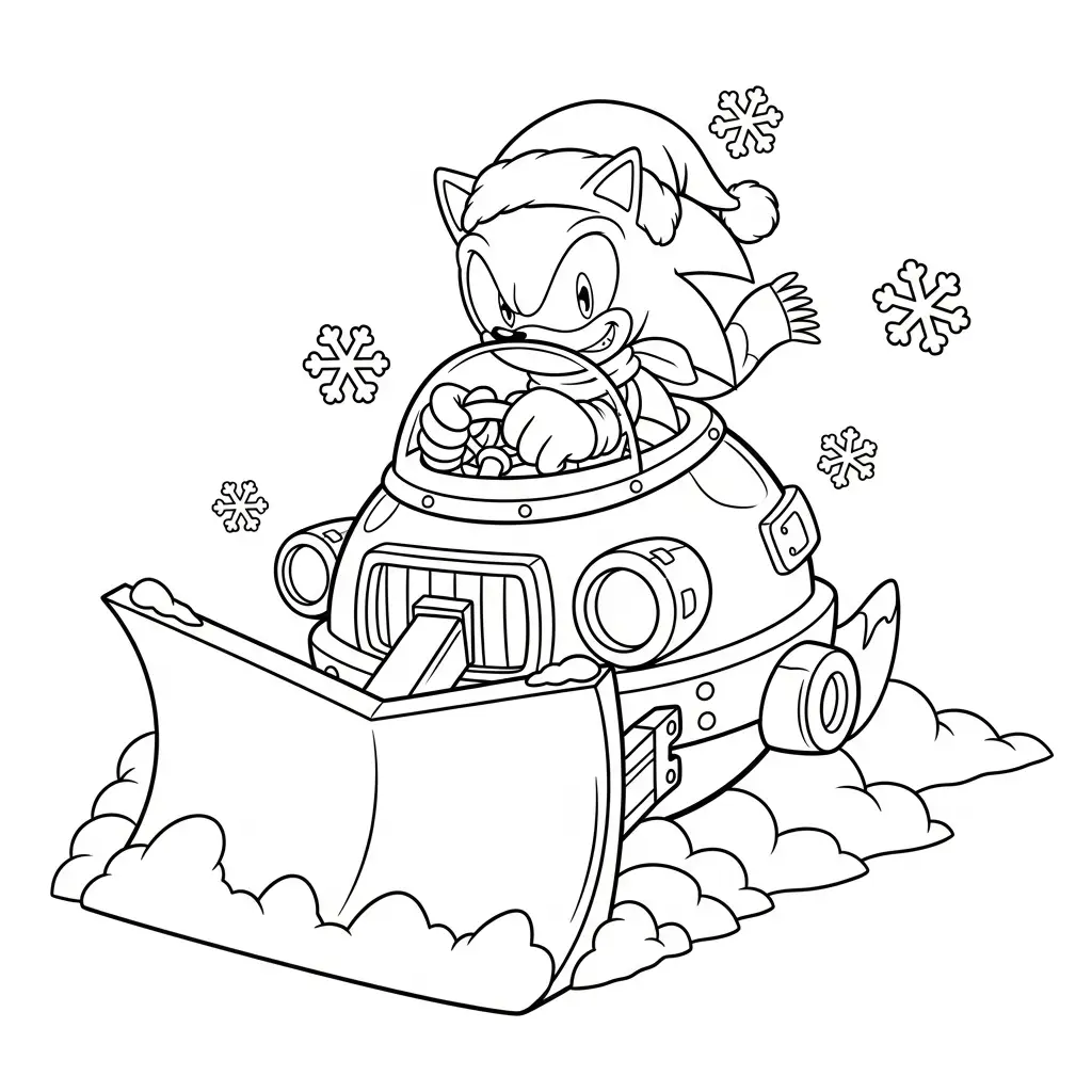 Sonic de Navidad para dibujar e imprimir