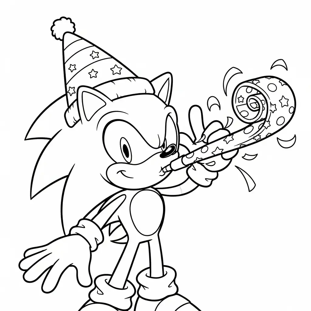 Sonic de Navidad para colorear para imprimir para niño de 4 años 4