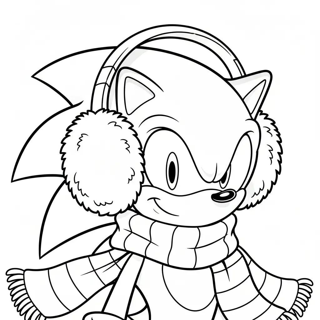 imprimir Sonic de Navidad para colorear 1