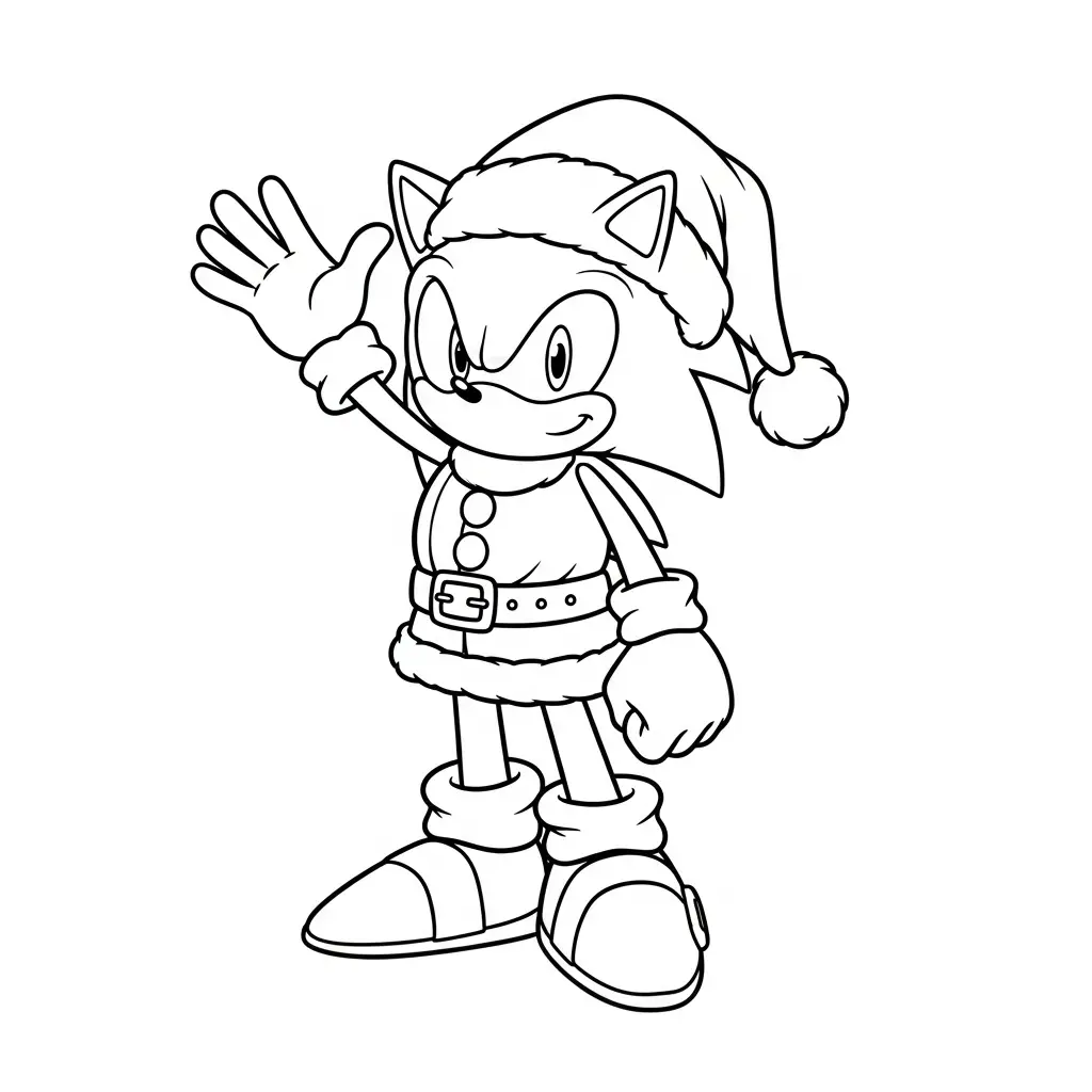 Sonic de Navidad para colorear para niño de 4 años