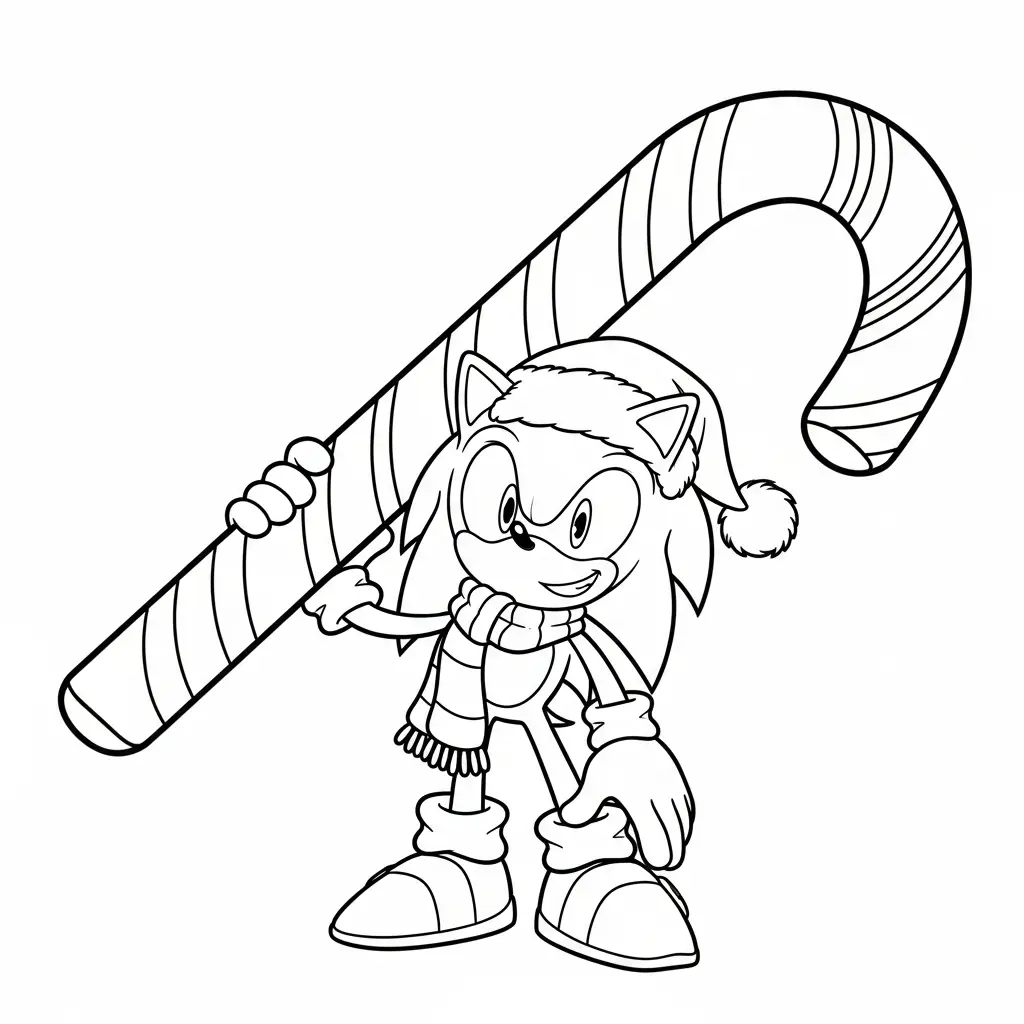 Sonic de Navidad para colorear para niños