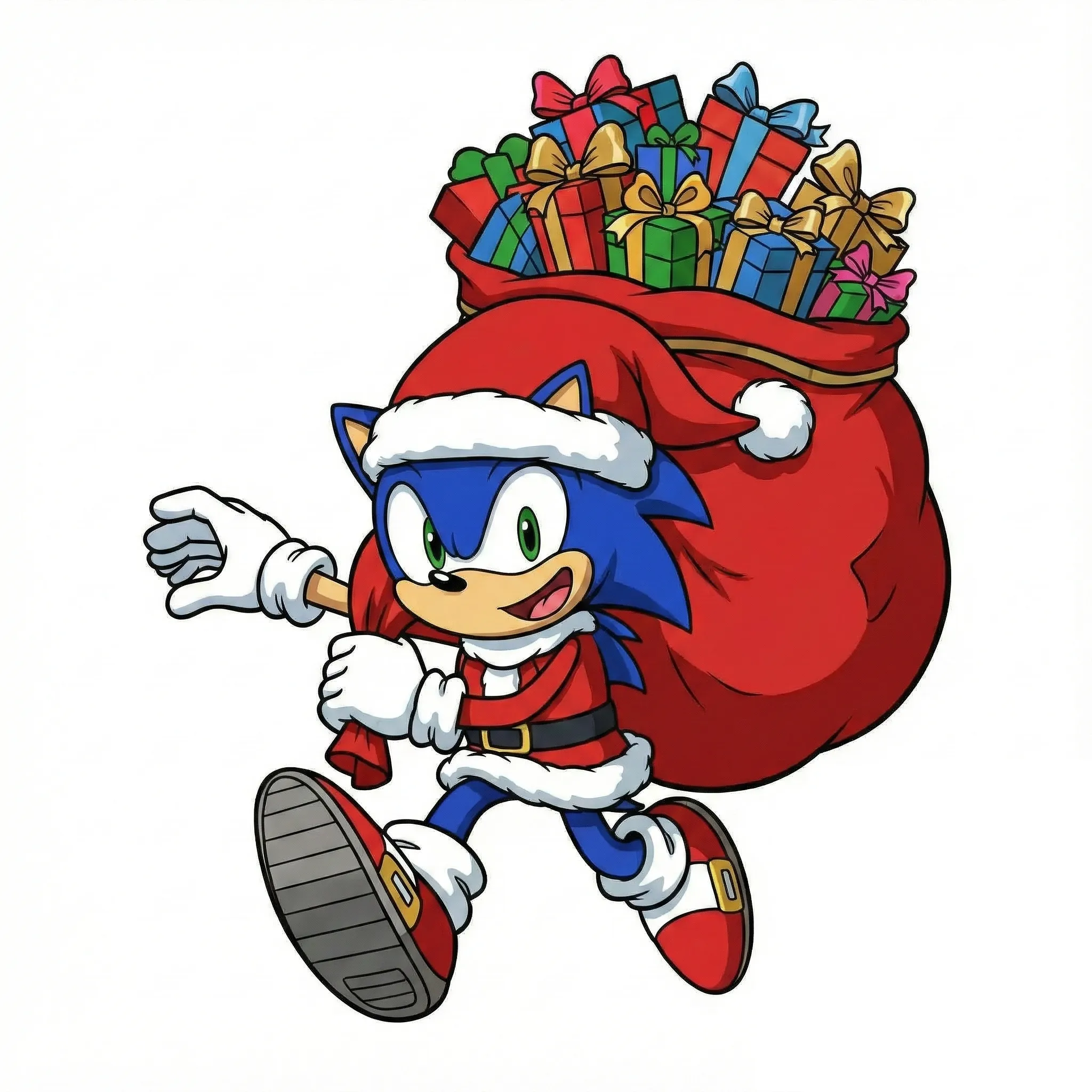 imprimir Sonic de Navidad para colorear gratis