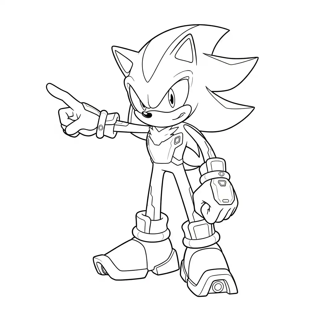 Sonic y Shadow para colorear para imprimir para niño de 10 años