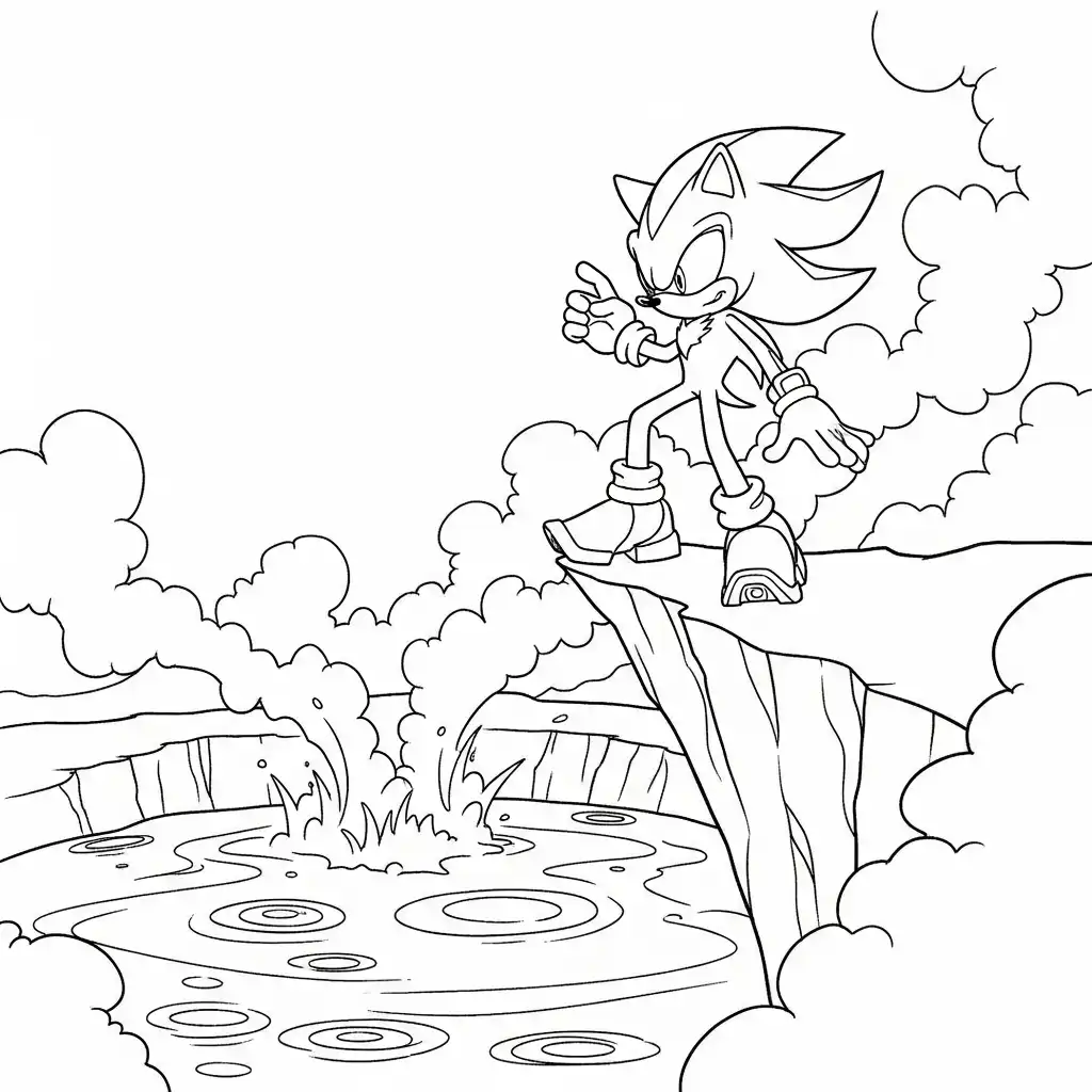 Sonic y Shadow para colorear para imprimir a4