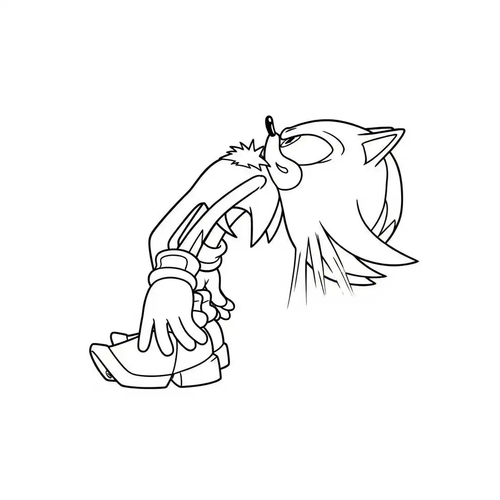 Sonic y Shadow de niño para colorear para imprimir 1