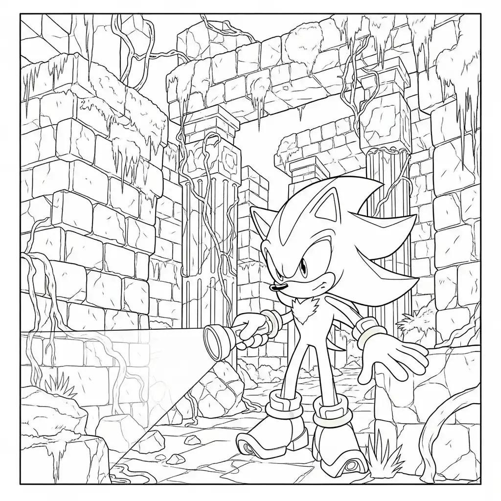 Sonic y Shadow para colorear para primaria
