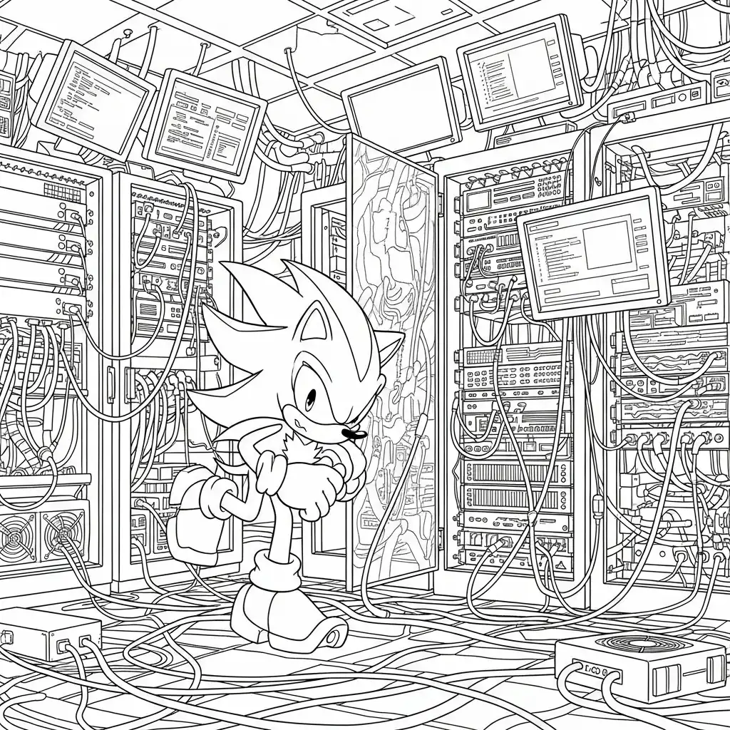 Sonic y Shadow para colorear para niño gratis