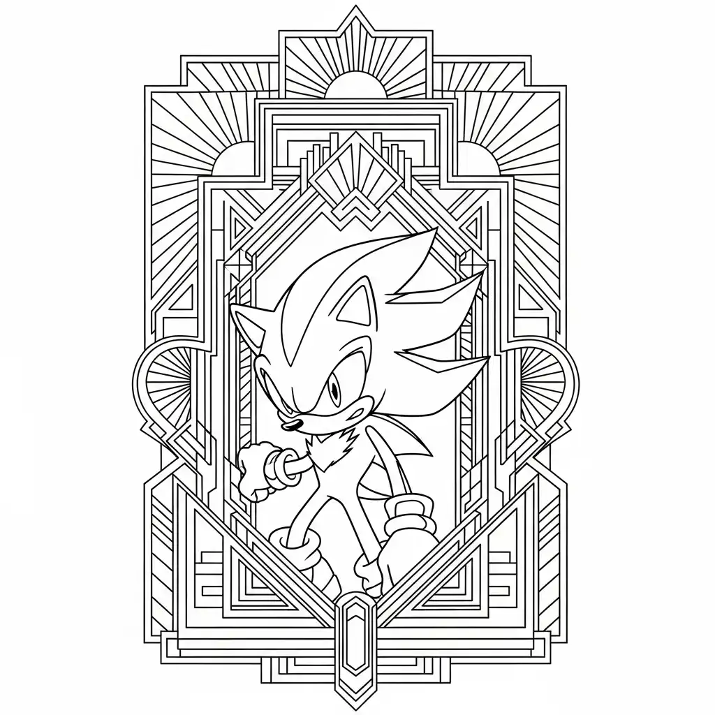 Sonic y Shadow para colorear para imprimir para niño de 7 años