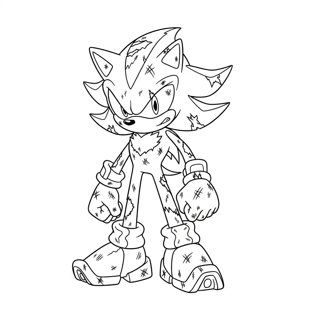 Sonic y Shadow para colorear para niños para imprimir