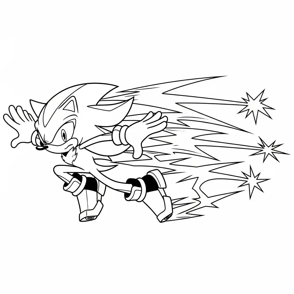 Sonic y Shadow para colorear para niño para imprimir