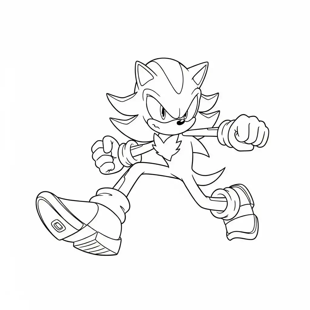 Sonic y Shadow para colorear educativo para niño