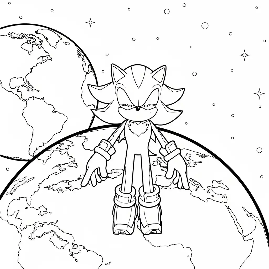 Sonic y Shadow para colorear gratis