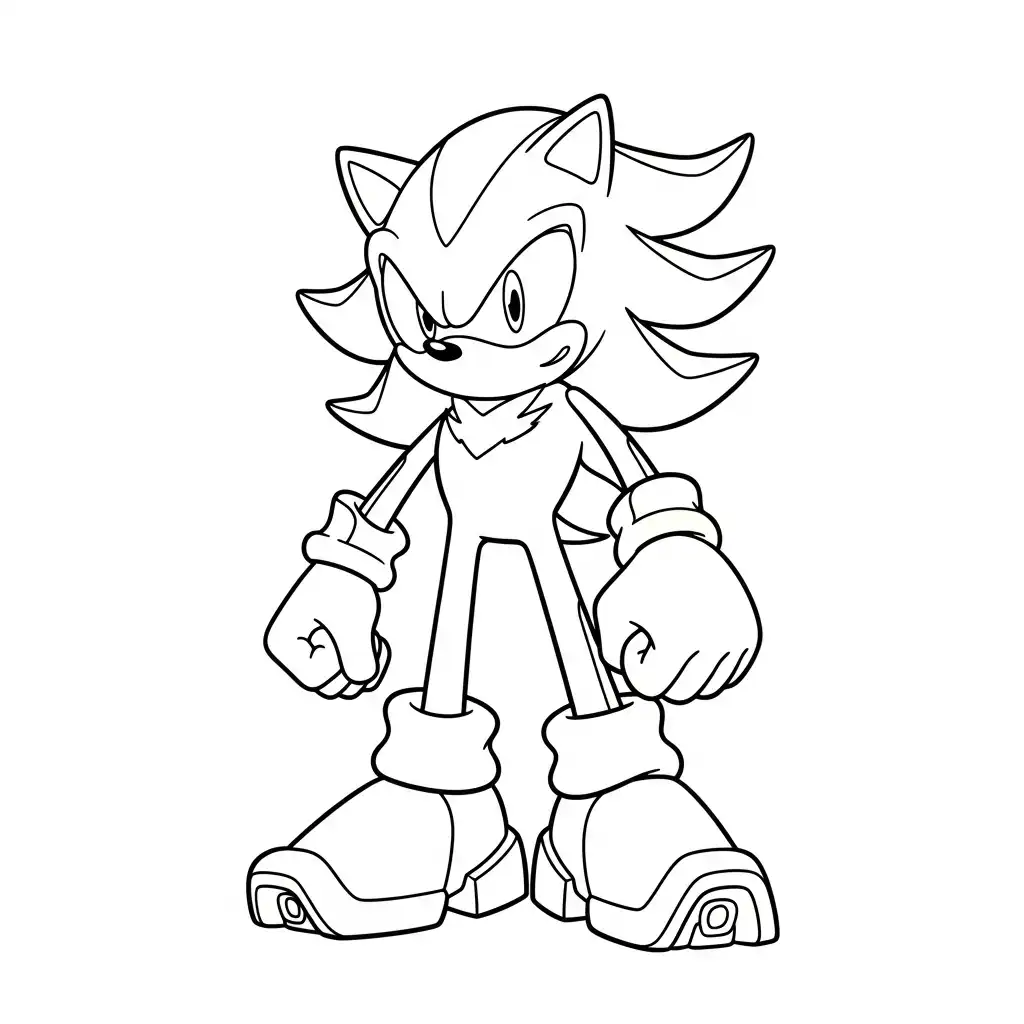 Sonic y Shadow para colorear para imprimir para niño de 2 años