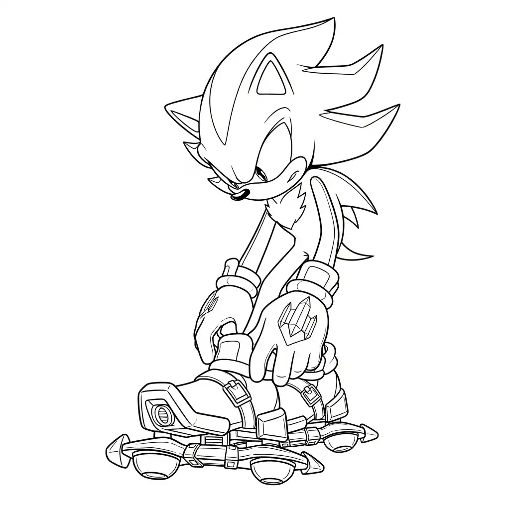 Sonic y Shadow de niño para colorear para imprimir