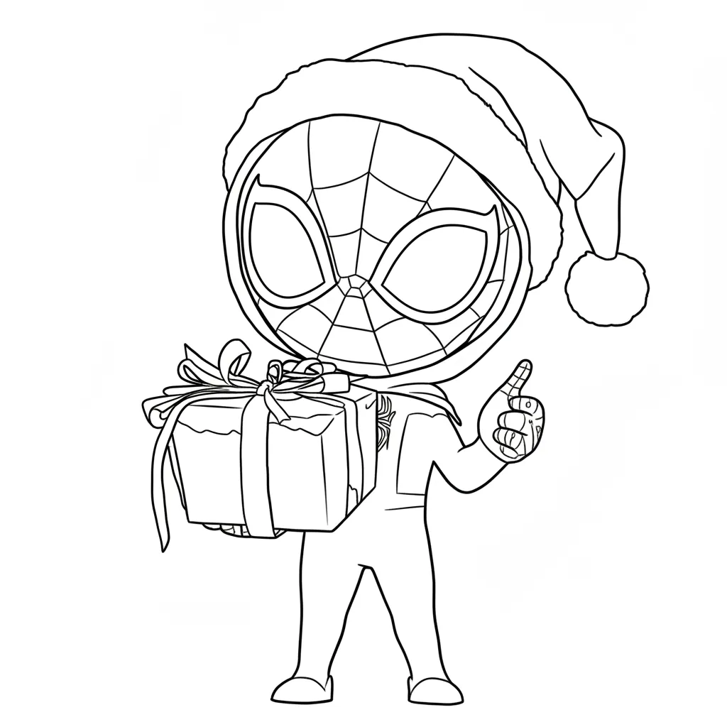 Spiderman de Navidad 14 para colorear para imprimir pdf