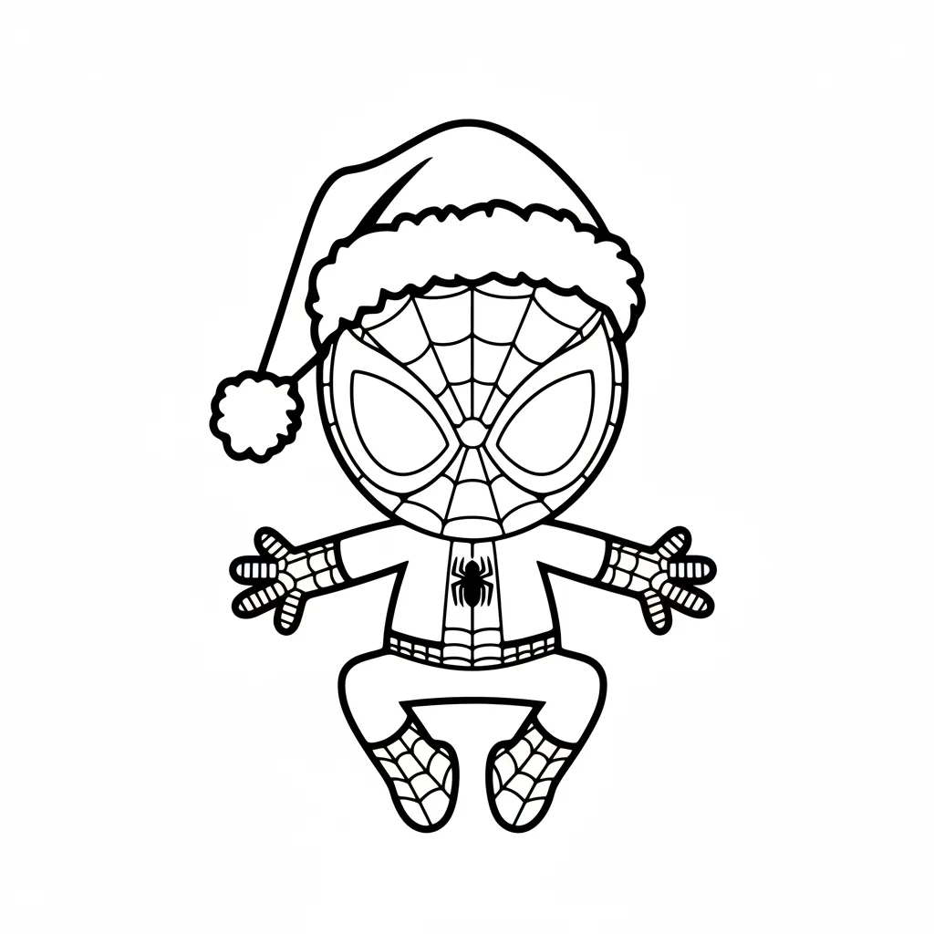 Spiderman de Navidad 24 para colorear gratis