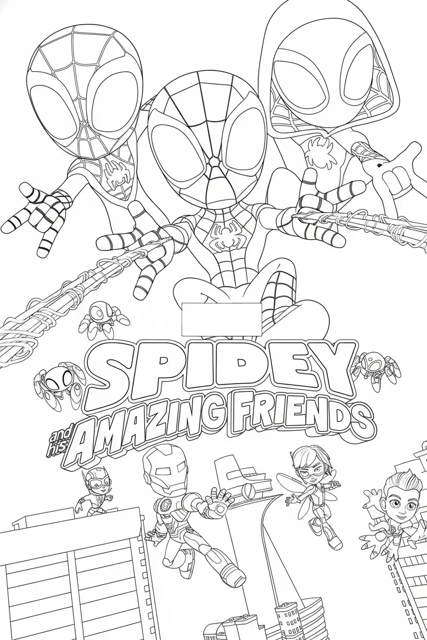 Spidey y sus Sorprendentes Amigos para colorear para niño para imprimir gratis