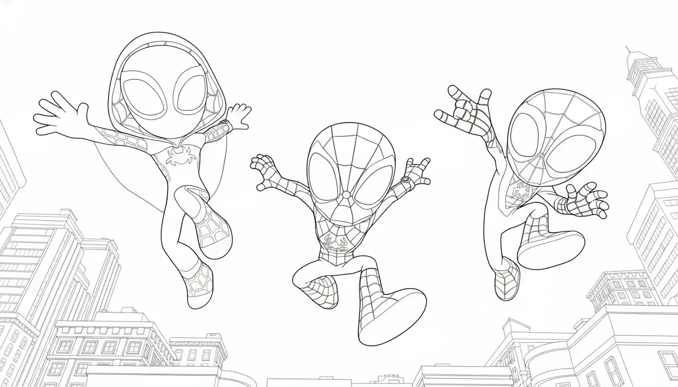 Spidey y sus Sorprendentes Amigos para colorear gratis para niños