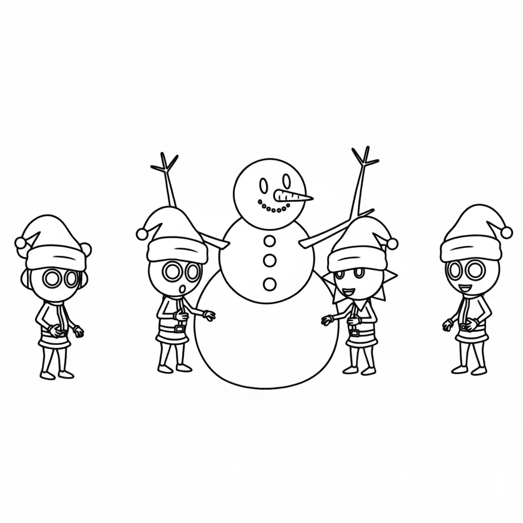 Sprunki de Navidad 27 para colorear para imprimir pdf gratis