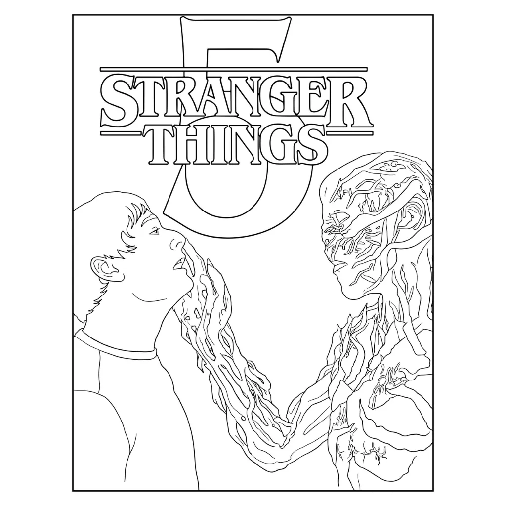 Stranger Things 15 para colorear y recortar para imprimir