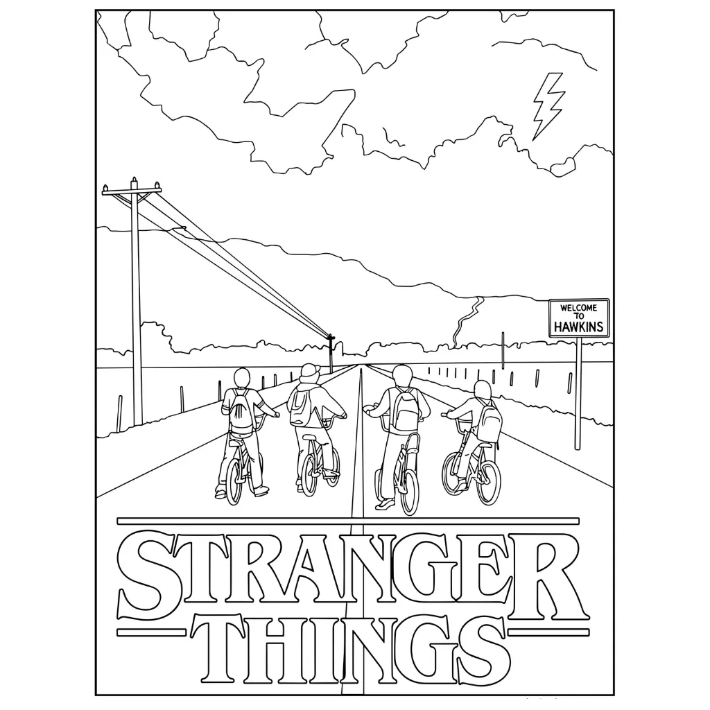 Stranger Things 4 para colorear para imprimir para niño de 9 años