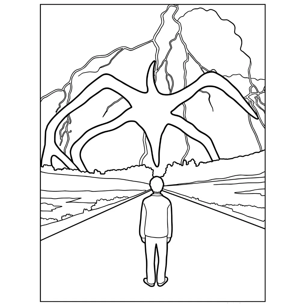 Stranger Things 5 para colorear para niño de 6 años