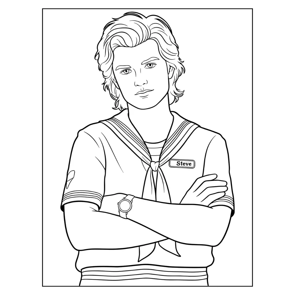Stranger Things 8 de niño para colorear para imprimir