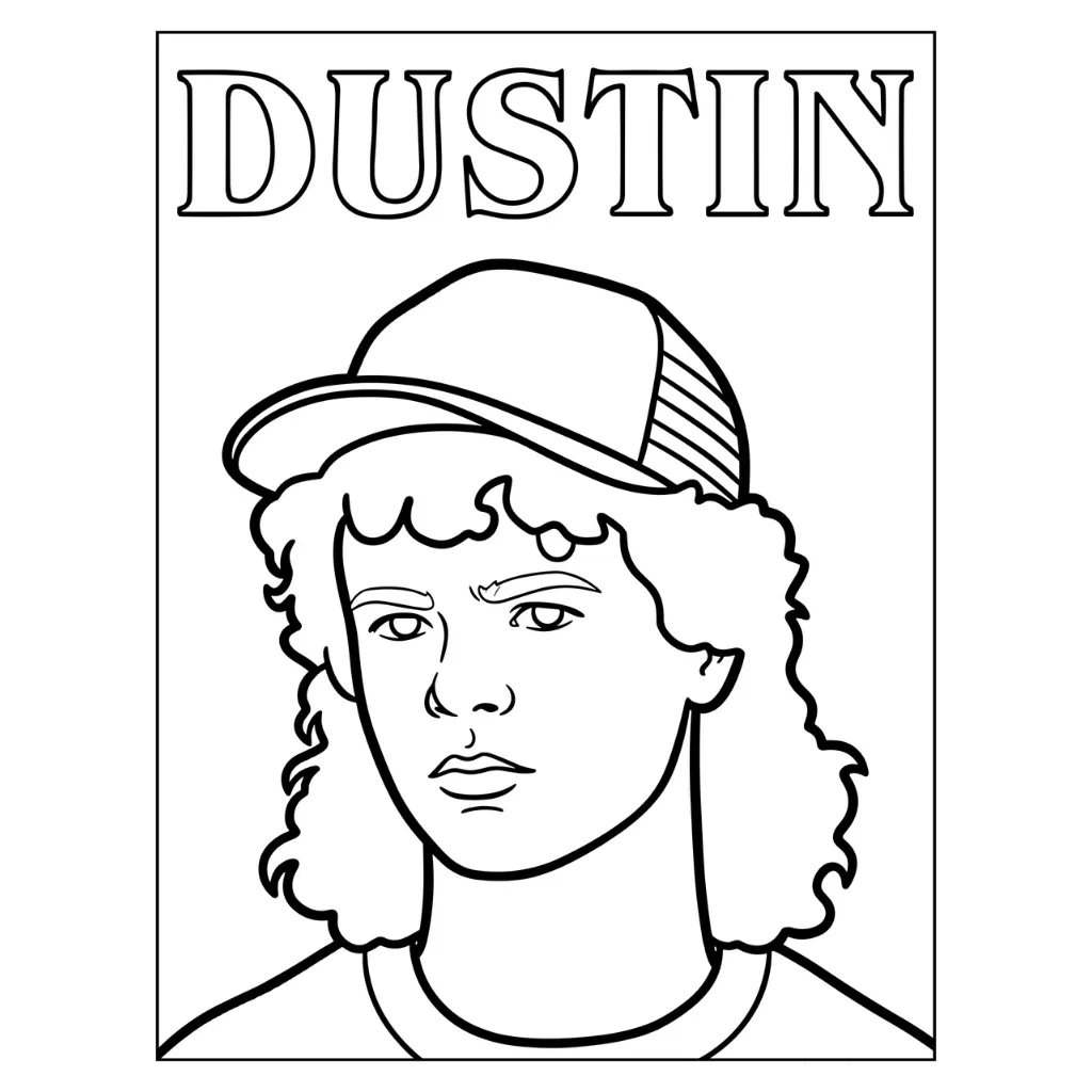 Stranger Things 9 para colorear para imprimir para niño de 6 años