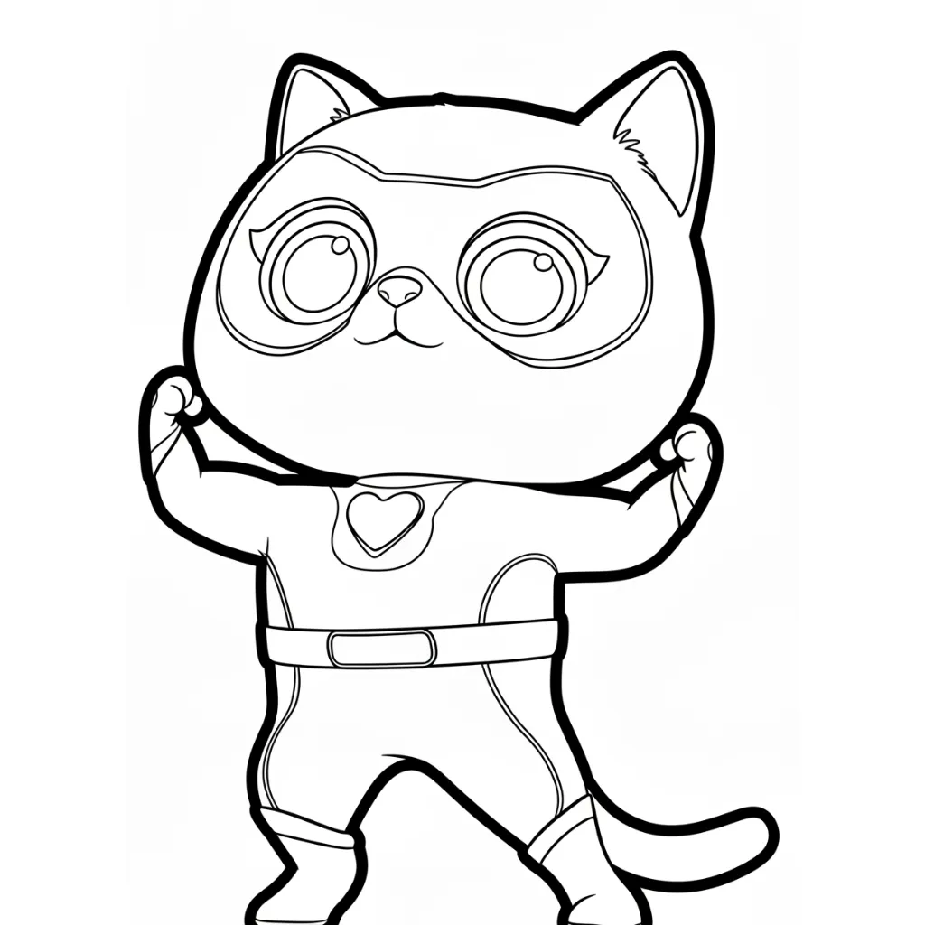 Supergatitos 13 para colorear en línea