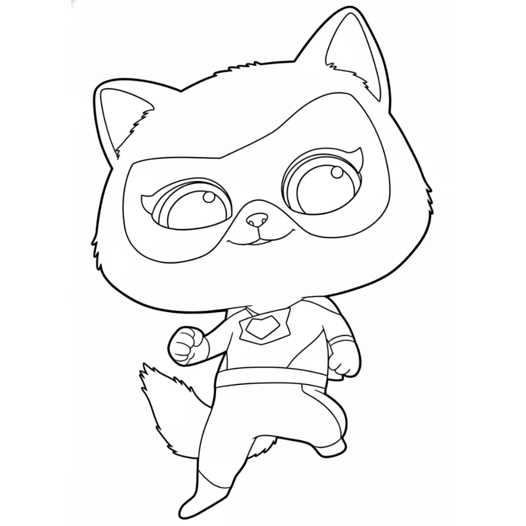 Supergatitos 16 para colorear en línea