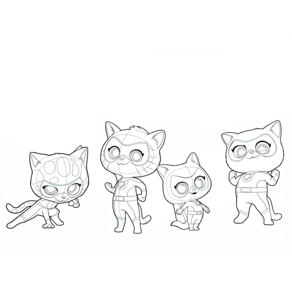 Supergatitos 19 para colorear para imprimir