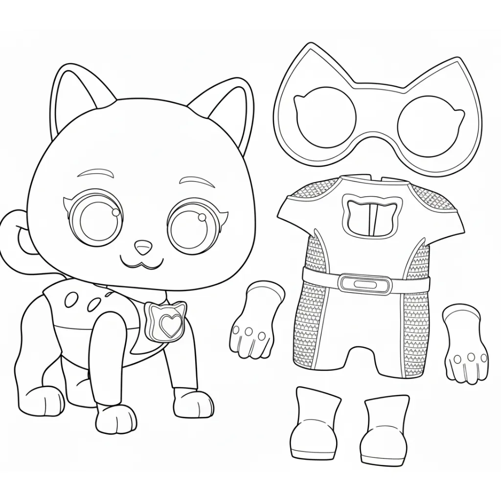 imagen de Supergatitos 7 para colorear para niño