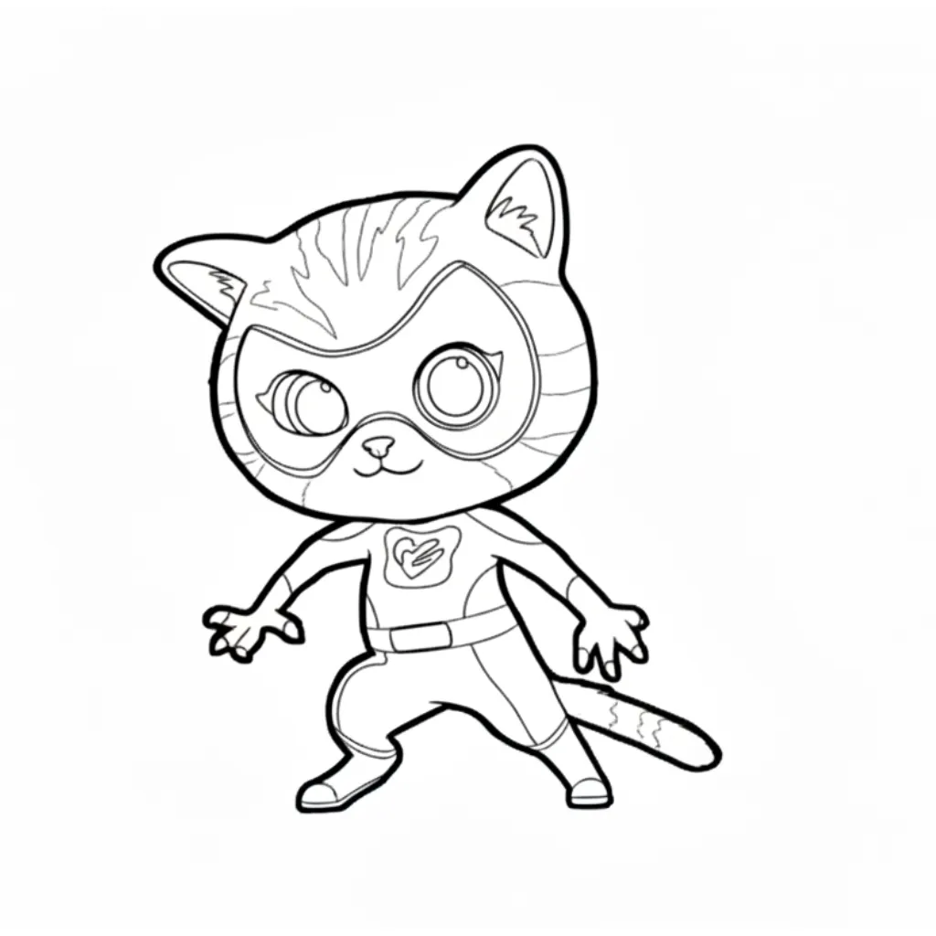 Supergatitos 8 para colorear en línea