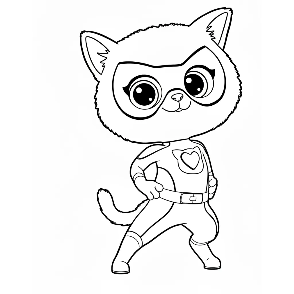 Supergatitos 9 para colorear para niños para descargar