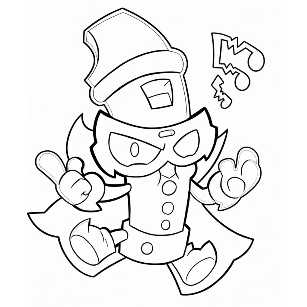 Superzings 22 para colorear educativo para niño