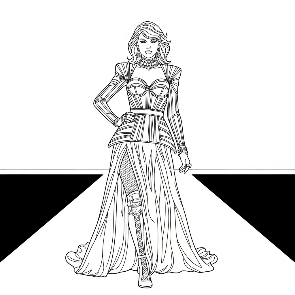 Taylor Swift para colorear gratis para niños