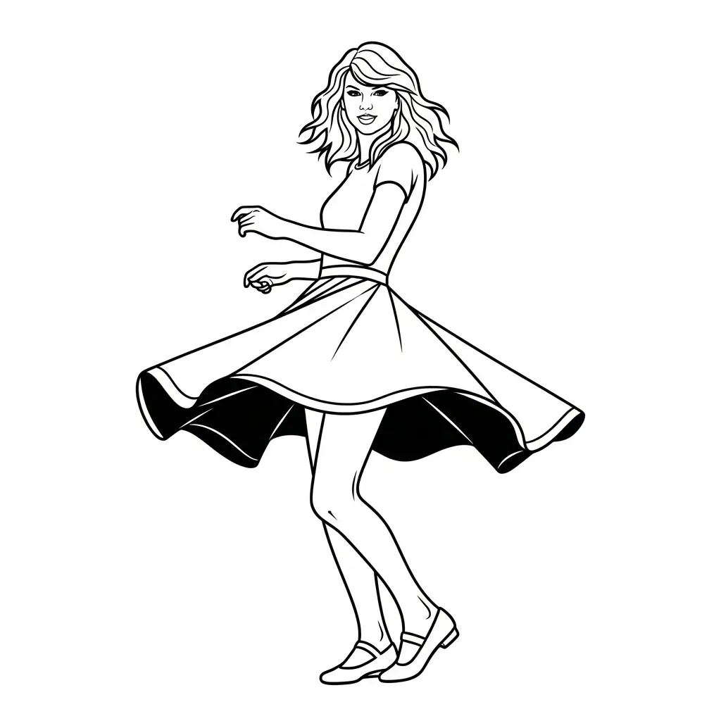 imprimir Taylor Swift para colorear