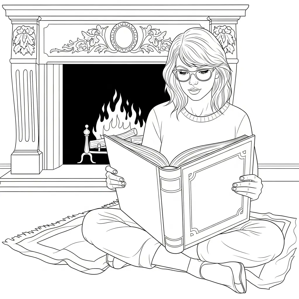 imprimir Taylor Swift para colorear para niño