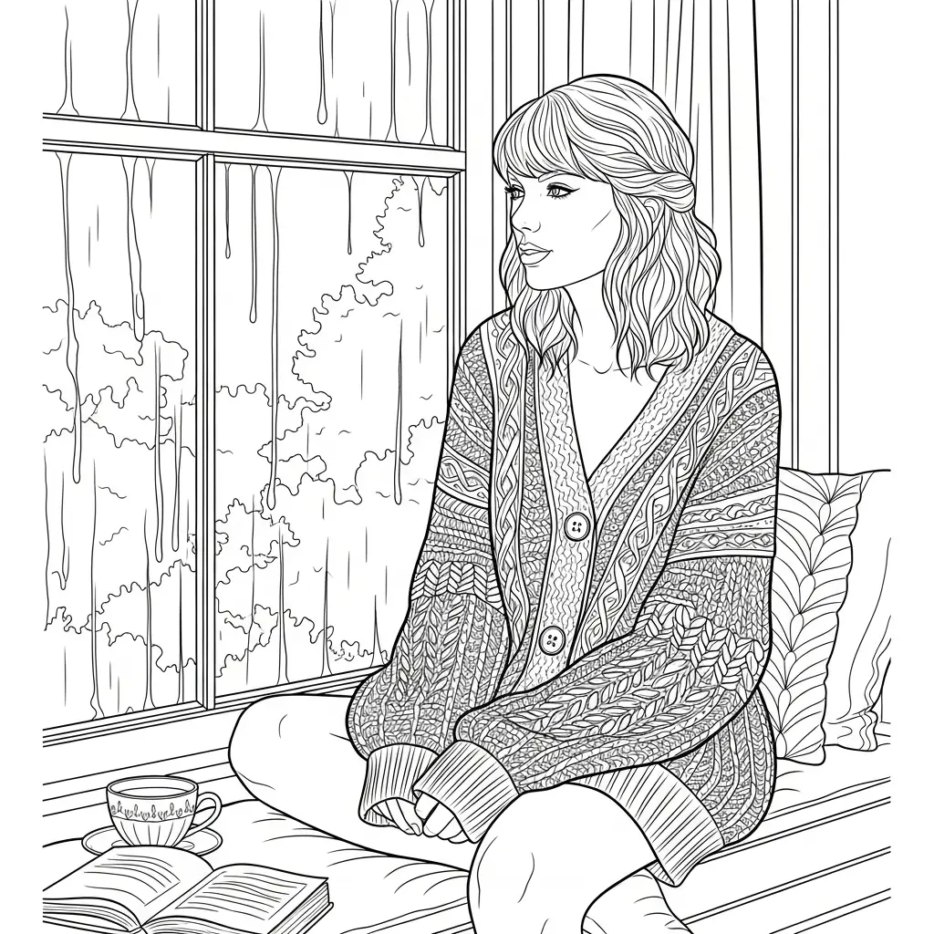 Taylor Swift para colorear para imprimir para niño de 3 años