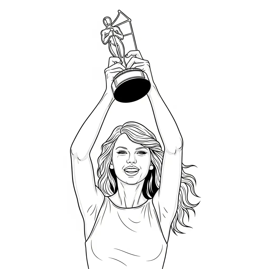 Taylor Swift para colorear para imprimir para niño de 4 años