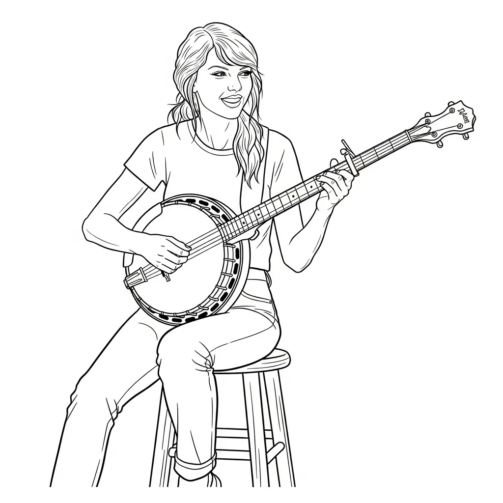 Taylor Swift para colorear para imprimir para niño de 9 años