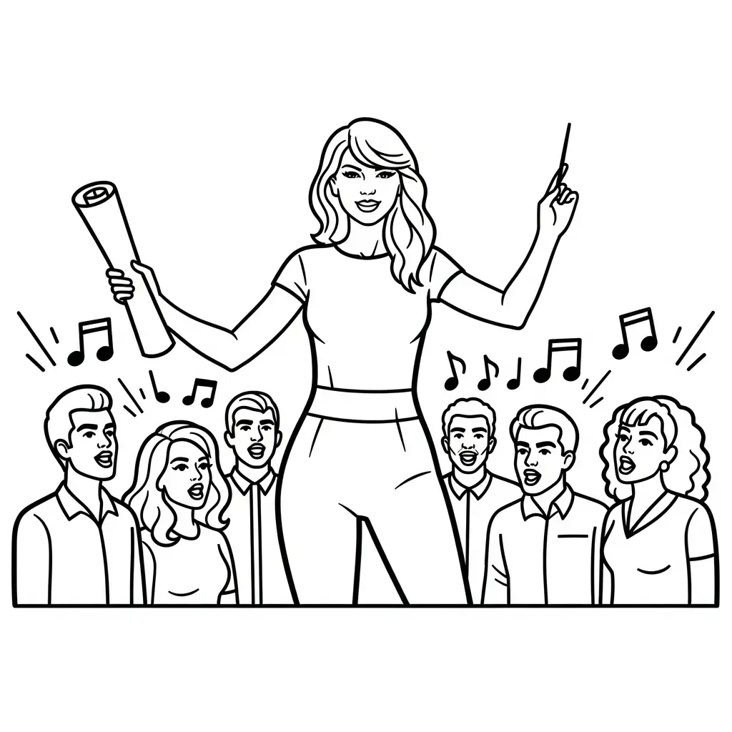 Taylor Swift para colorear para imprimir para niño de 7 años