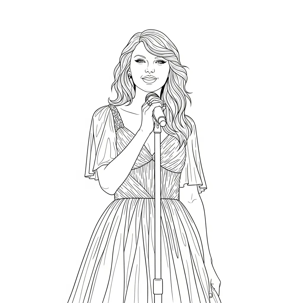 Taylor Swift para colorear para bebé para imprimir