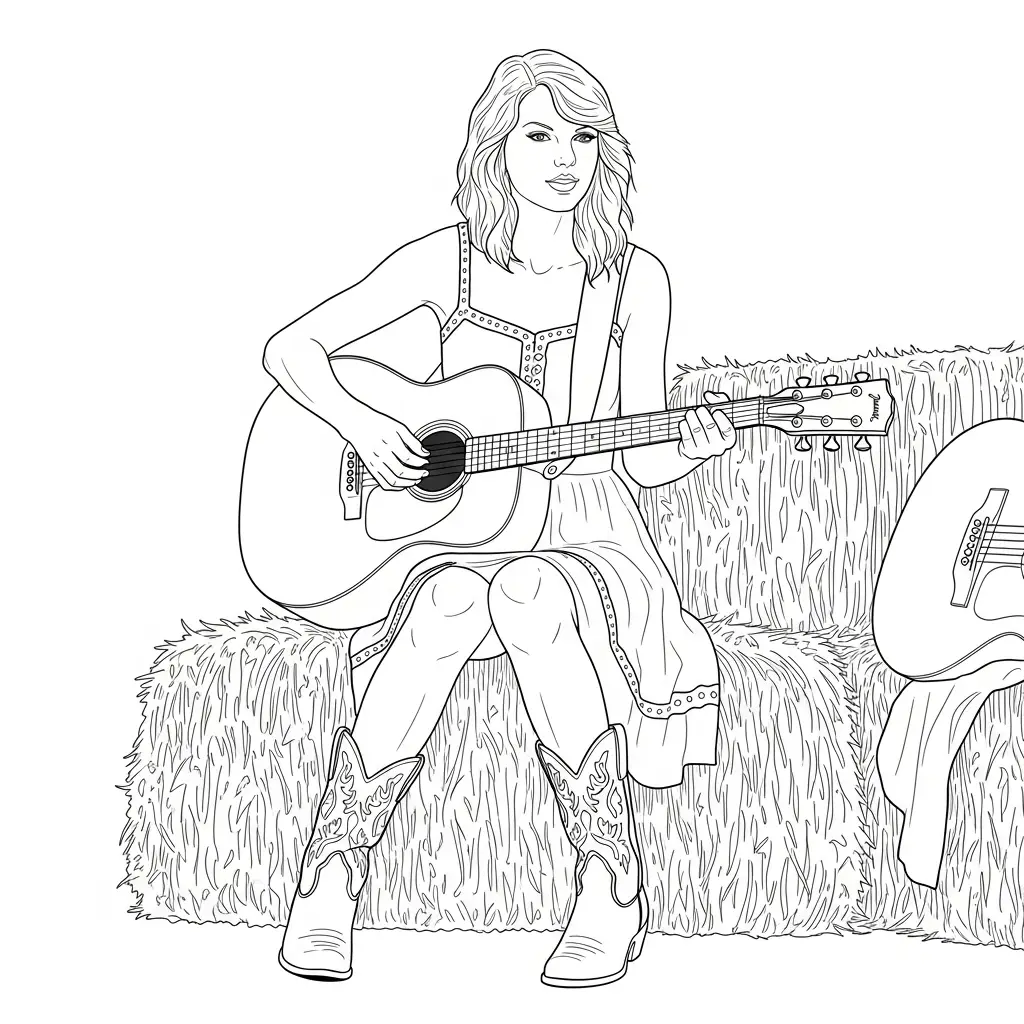 Taylor Swift para colorear para primaria