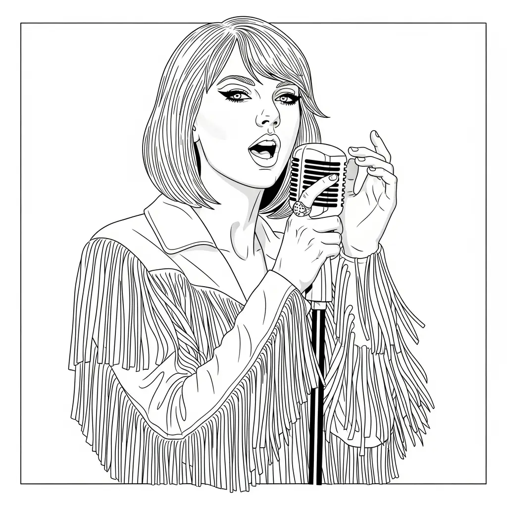 Taylor Swift para colorear para descargar