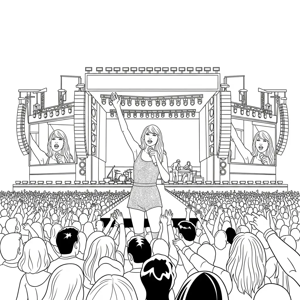 Taylor Swift para colorear gratis