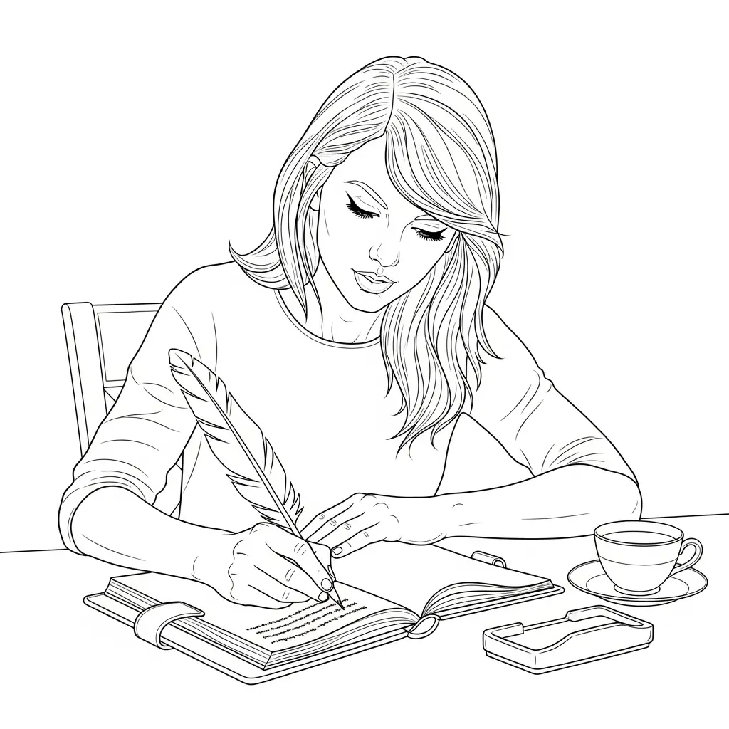 Taylor Swift para colorear para niño de 6 años